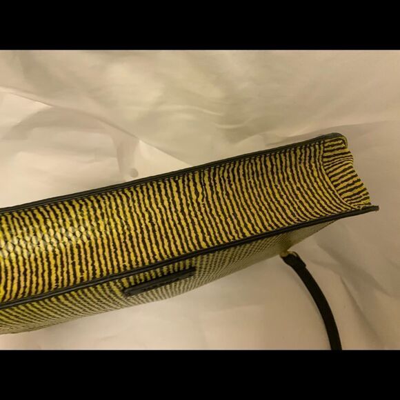 Fossil Whip bag Genuine Leather Purse Green Black Removable Handles rare - Picture 12 of 13